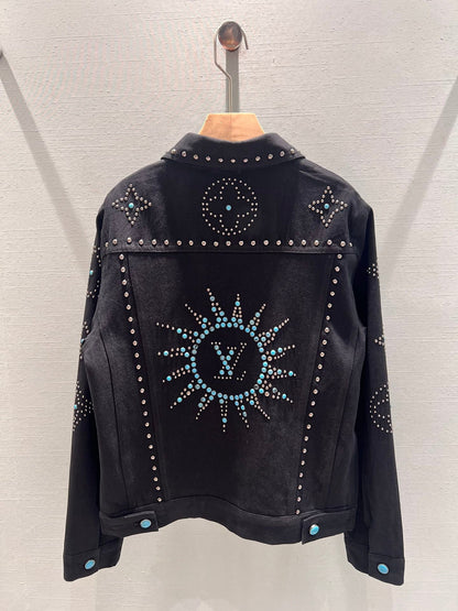 24ss latest denim jacket rivet pattern