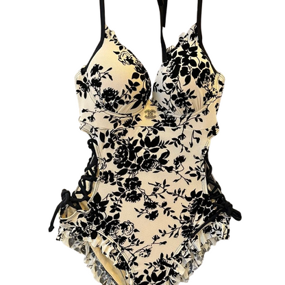 New floral print one piece swimsuit