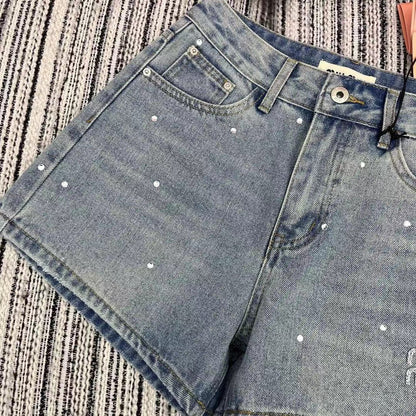 New Rhinestone Denim Shorts