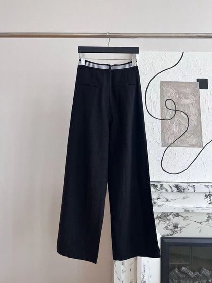 New Classic casual pants with contrasting waistband