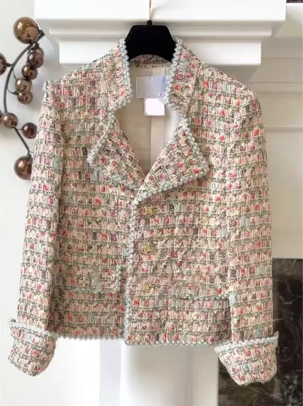 New woven collar tweed jacket