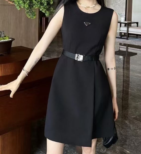 New Triangle Logo Belt Dress