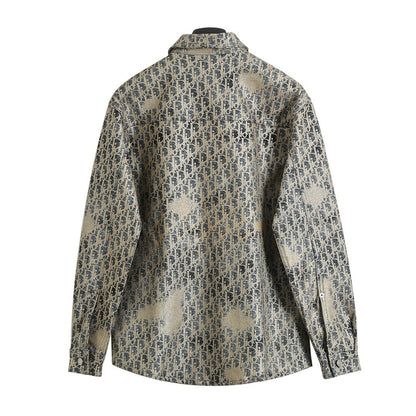 24S Glitter silver print denim jacket