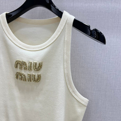 MIU25 Early Spring Beaded Letter Vest