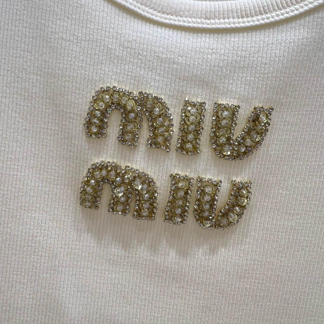 MIU25 Early Spring Beaded Letter Vest