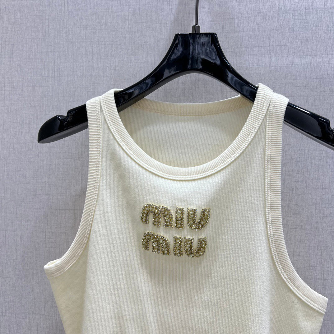 MIU25 Early Spring Beaded Letter Vest