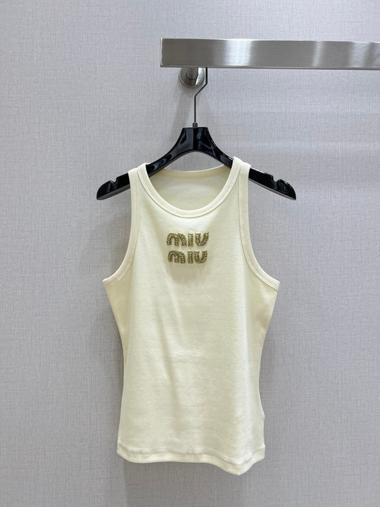 MIU25 Early Spring Beaded Letter Vest