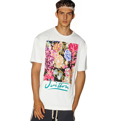 Louis Super Handsome Floral Pattern Short Sleeve T-Shirt