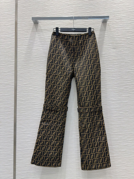 New style monogrammed flared trousers